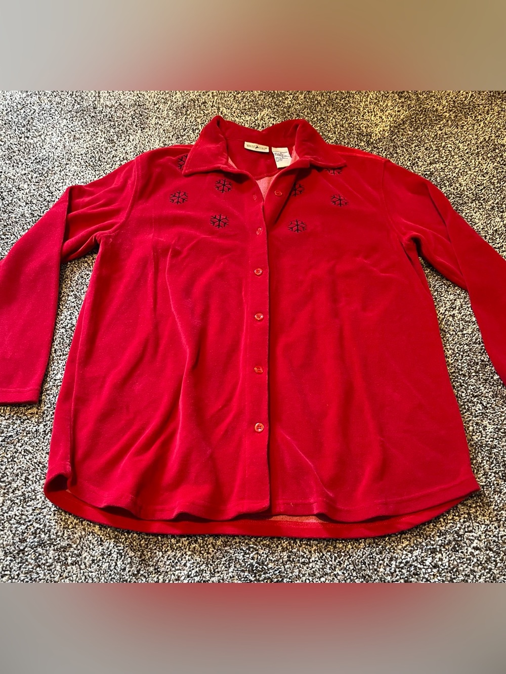White Stag Red Button-Front Fleece Shirt